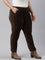 Dark Brown Cotton Polyester Corduroy Jeggings