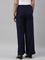 Women Navy Solid Linen Palazzos