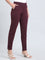 Dark Wine Ponte Smart Fit Kurti Pant
