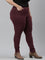 Women Solid Dark Wine Super Stretch Warm Jeggings