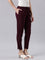 Women Solid Dark Purple Cotton Pencil Pant