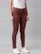 Women Solid Dark Rust Super Stretch Jeggings