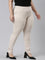 Women Solid Light Beige Stretch Ponte Pants