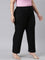 Women Solid Black Mid Rise Casual Rib Pants