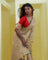 Dark Beige Tissue Designer Saree With Embroidery Border