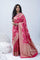French Pink Banarasi Silk Saree With Floral Jaal