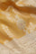 Gold Banarasi Silk Saree With Floral Jaal