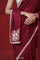 Crimson Maroon Modal Satin Saree With Embroidery