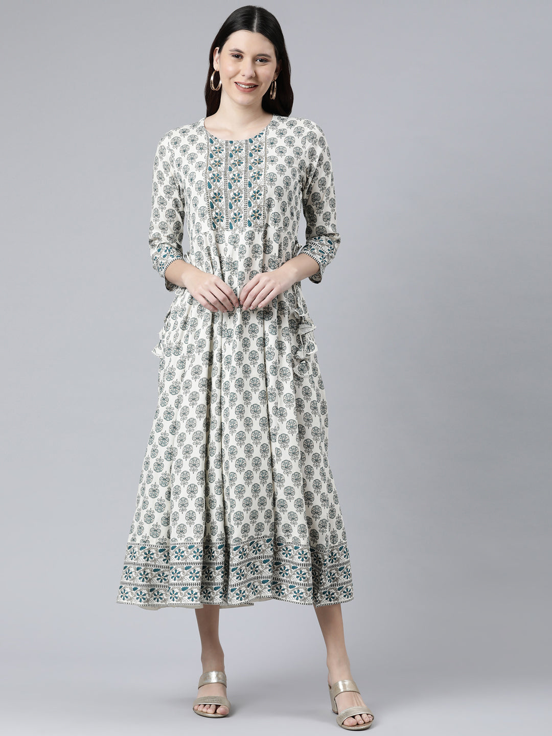 Neeru's Peacock Color Rayon Fabric Kurta