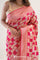 French Pink Banarasi Silk Saree With Geometric Pattern