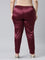 Dark Wine Polyester Shiny Pants