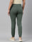 Women Solid Cotton Olive Green Cuffed Joggers