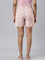 Women Printed Light Pink Viscose Lounge Shorts