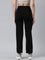 Women Solid Black Mid Rise Track Pant