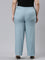 Women Solid Dusty Blue Viscose Mid Rise Casual Pants