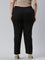 Women Solid Black Comfort Fit Cotton Pants