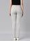 Women Off White Stripe Printed Jeggings