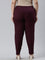 Women Solid Dark Purple Cotton Pencil Pant