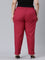 Women Solid Fuchsia Cotton Pencil Pant