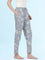 Blue Woven Viscose Printed Lounge Pants