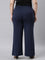 Women Solid Navy Ponte Wide Leg Pants