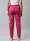 Women Solid Dark Rose Comfort Fit Cotton Pants