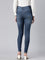 Women Solid Blue Mid Rise Skinny Jeans