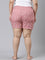 Women Printed Medium Pink Viscose Mid Rise Lounge Shorts