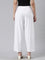 Women Solid White Viscose Mid Rise Palazzos