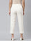 Women Solid Cream Mid Rise Cropped Pencil Pant