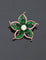 Zircon Green Stone Flower Saree Pin