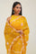 Amber Yellow Crafted Jaali Organza Saree