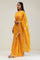 Amber Yellow Crafted Jaali Organza Saree