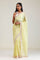 Lemon Yellow Crafted Tissue Saree