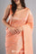 Creamy Peach Jaal Organza Banarasi Saree