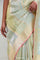 Green Cow-Stripe Tissue Banarasi Saree