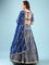 Blue Silk Hand Embroidery Ghagra Set