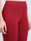 Bright Red Cotton Stretch Cropped Leggings