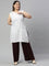 Women Solid Dark Wine Viscose Mid Rise Knit Palazzos