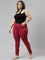 Women Solid Cherry Super Stretch Jeggings