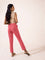 Women Solid Rusty Pink Cotton Kurti Pants - Tall