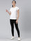 Women Black Cotton Mid Rise Side Stripe Active Leggings