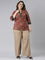 Women Solid Beige Linen Palazzos