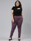 Women Solid Purple Stretch Ponte Pants