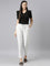 Women Striped White Linen Pencil Pants