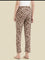 Brown Cotton Knit Printed Lounge Pants