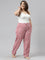 Women Printed Red Cotton Lounge Pants