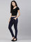 Women Solid Navy Mid Rise Corduroy Jeggings