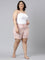 Women Printed Light Pink Viscose Lounge Shorts