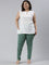 Women Solid Leaf Green Cotton Mid Rise Kurti Pants